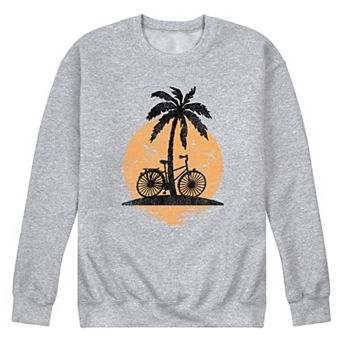 Men's Sunset Palm Tree Bike Fleece Sweatshirt