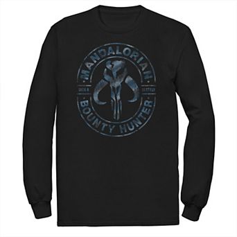 Big & Tall The Mandalorian Bounty Hunter Stamp Long Sleeve Tee