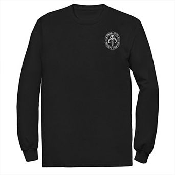 Big & Tall The Mandalorian Bounty Hunter Small Skull Logo Long Sleeve Tee