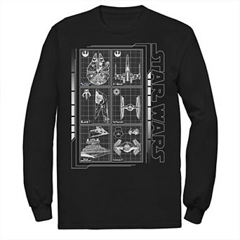 Big & Tall Star Wars Battle Ships Schematic Long Sleeve Tee