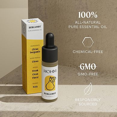Hohm Bergamot Essential Oil - Natural, Pure Essential Oil for Your Home Diffuser - 15 mL