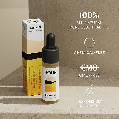 Hohm Radiance Essential Oil Blend - Natural, Pure Essential Oil for Your Home Diffuser - With Sweet Orange, Lemon, Grapefruit, and Vanilla - 15 mL