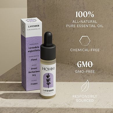 Hohm French Lavender Essential Oil - Natural, Pure Essential Oil for Your Home Diffuser - 15 mL