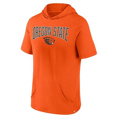 Men's Fanatics Branded Orange Oregon State Beavers Outline Lower Arch Hoodie T-Shirt