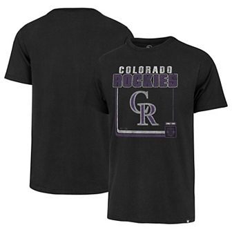 Men's '47 Black Colorado Rockies Cooperstown Collection Borderline Franklin T-Shirt