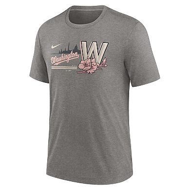 Men's Nike Heather Charcoal Washington Nationals City Connect Tri-Blend T-Shirt