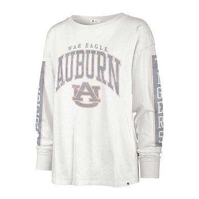 Women's '47 White Auburn Tigers Statement SOA 3-Hit Long Sleeve T-Shirt