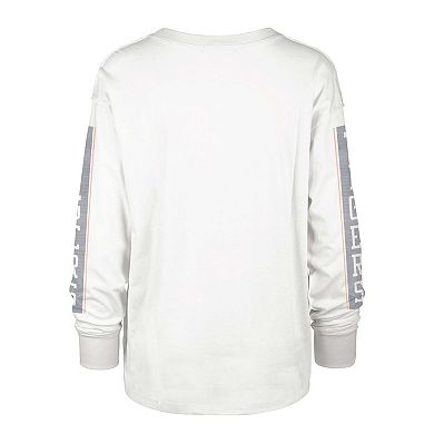 Women's '47 White Auburn Tigers Statement SOA 3-Hit Long Sleeve T-Shirt