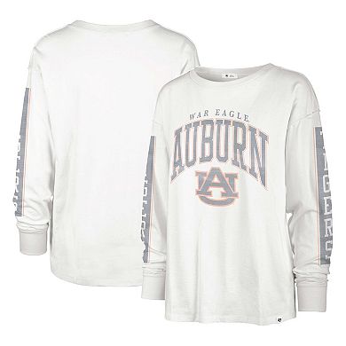 Women's '47 White Auburn Tigers Statement SOA 3-Hit Long Sleeve T-Shirt