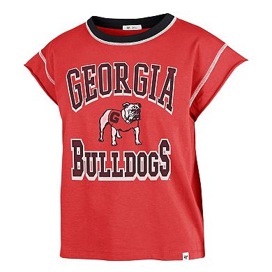 Women's '47 Red Georgia Bulldogs Sound Up Maya Cutoff T-Shirt