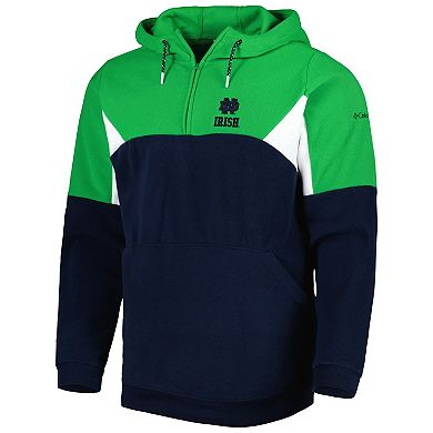 Men's Columbia Navy Notre Dame Fighting Irish Lodge Quarter-Zip Hoodie