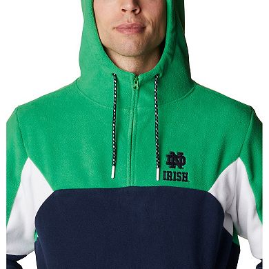 Men's Columbia Navy Notre Dame Fighting Irish Lodge Quarter-Zip Hoodie
