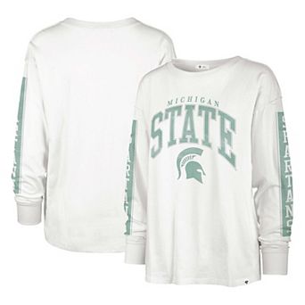 Women's '47 White Michigan State Spartans Statement SOA 3-Hit Long Sleeve T-Shirt