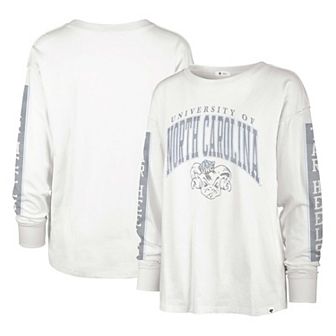 Women's '47 White North Carolina Tar Heels Statement SOA 3-Hit Long Sleeve T-Shirt
