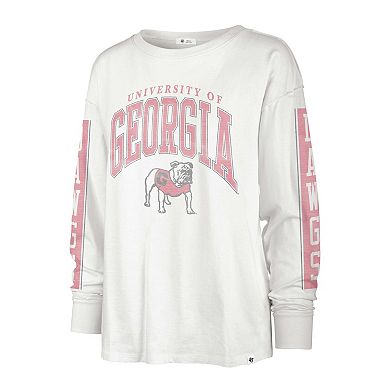 Women's '47 White Georgia Bulldogs Statement SOA 3-Hit Long Sleeve T-Shirt
