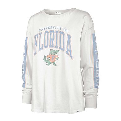 Women's '47 White Florida Gators Statement SOA 3-Hit Long Sleeve T-Shirt