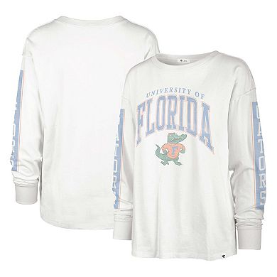 Women's '47 White Florida Gators Statement SOA 3-Hit Long Sleeve T-Shirt