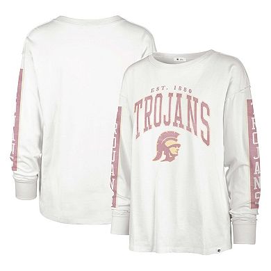 Women's '47 White USC Trojans Statement SOA 3-Hit Long Sleeve T-Shirt