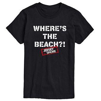 Big & Tall Jersey Shore Wheres The Beach Graphic Tee