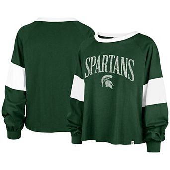 Women's '47 Green Michigan State Spartans Upside Rhea Raglan Long Sleeve T-Shirt