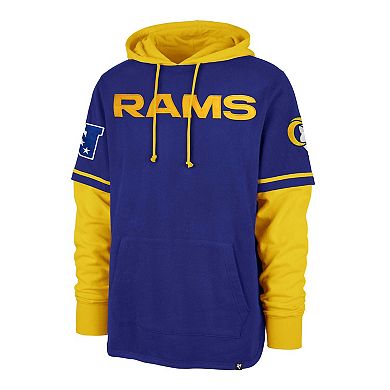 Men's '47 Royal Los Angeles Rams Shortstop Pullover Hoodie