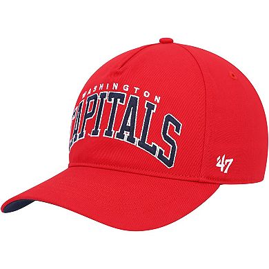 Men's '47 Red Washington Capitals Block Arch Hitch Snapback Hat