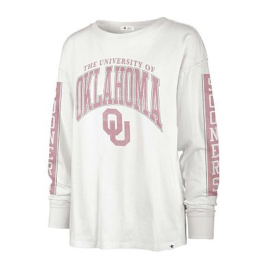 Women's '47 White Oklahoma Sooners Statement SOA 3-Hit Long Sleeve T-Shirt