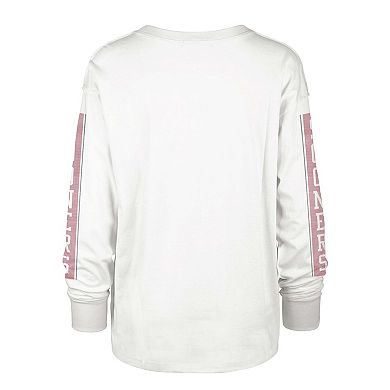 Women's '47 White Oklahoma Sooners Statement SOA 3-Hit Long Sleeve T-Shirt