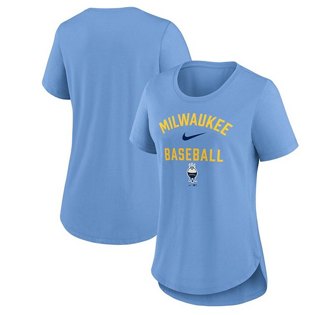 Women's Nike Powder Blue Milwaukee Brewers City Connect Tri-Blend T-Shirt