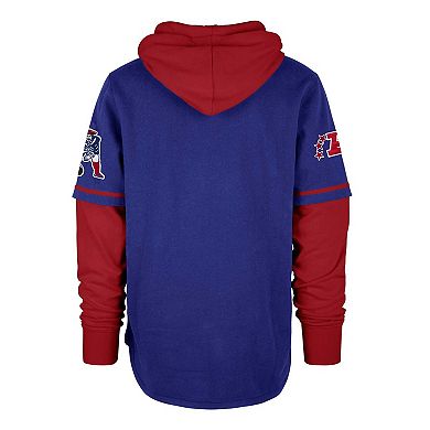 Men's '47 Royal New England Patriots Shortstop Pullover Hoodie