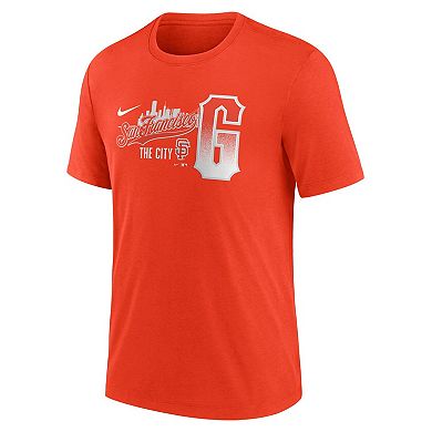 Men's Nike Orange San Francisco Giants City Connect Tri-Blend T-Shirt