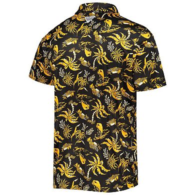 Men's Columbia Black Iowa Hawkeyes Super Terminal Tackle Omni-Shade Polo