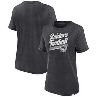 Women's Fanatics Branded Charcoal Las Vegas Raiders Hit Snow Washed T-Shirt