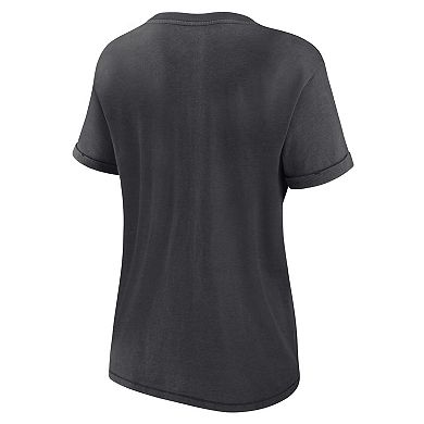 Women's Fanatics Branded Charcoal Las Vegas Raiders Hit Snow Washed T-Shirt