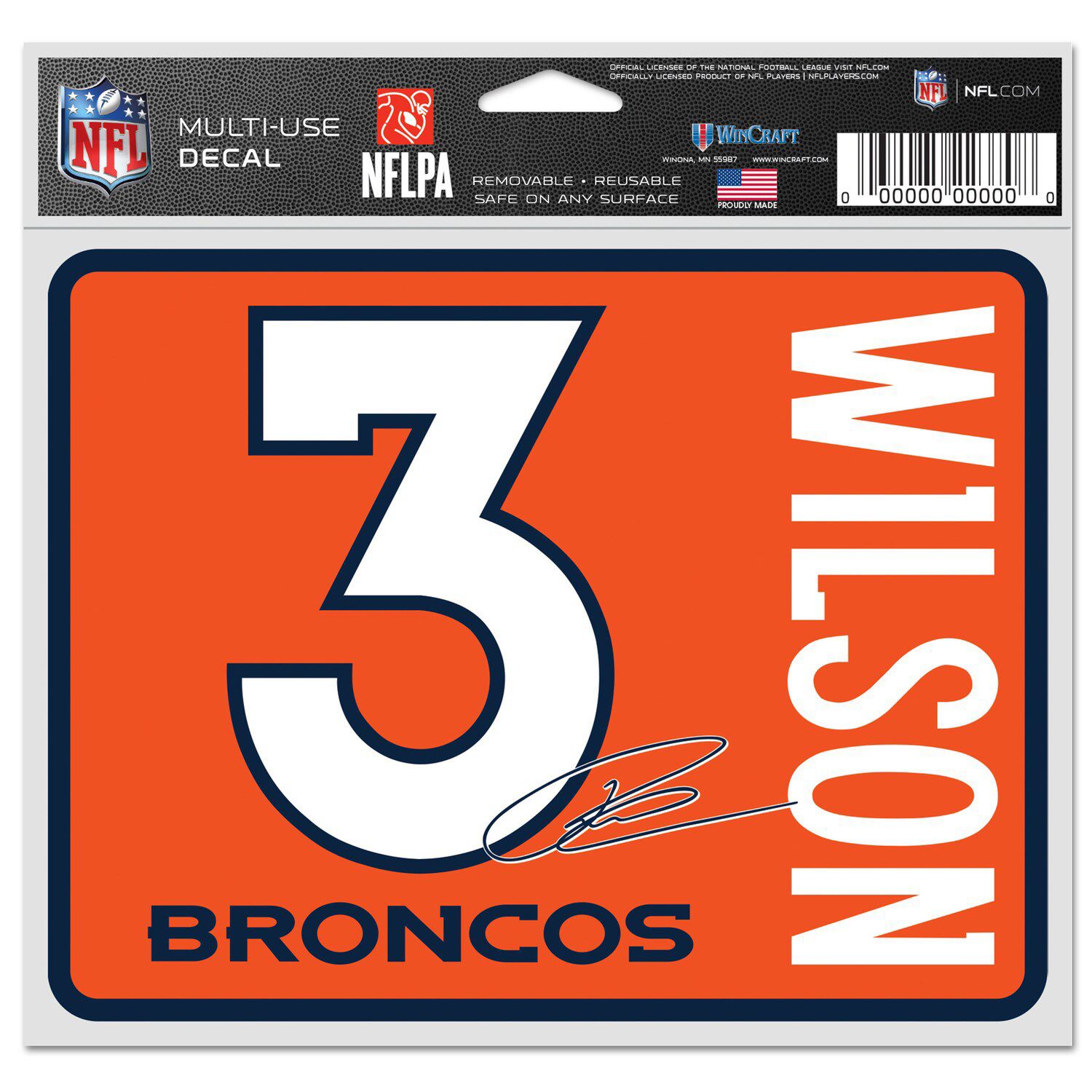 Denver Broncos 6 x 6 Two-Tone Repositionable Decal 2-Pack Set