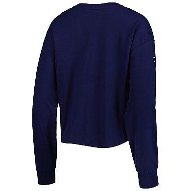 Women's '47 Navy Tennessee Titans Skyler Parkway Cropped Long Sleeve T-Shirt