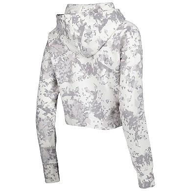 Women's Lusso Gray/White Phoenix Suns Maia Tri-Blend Cropped Quarter-Zip Top