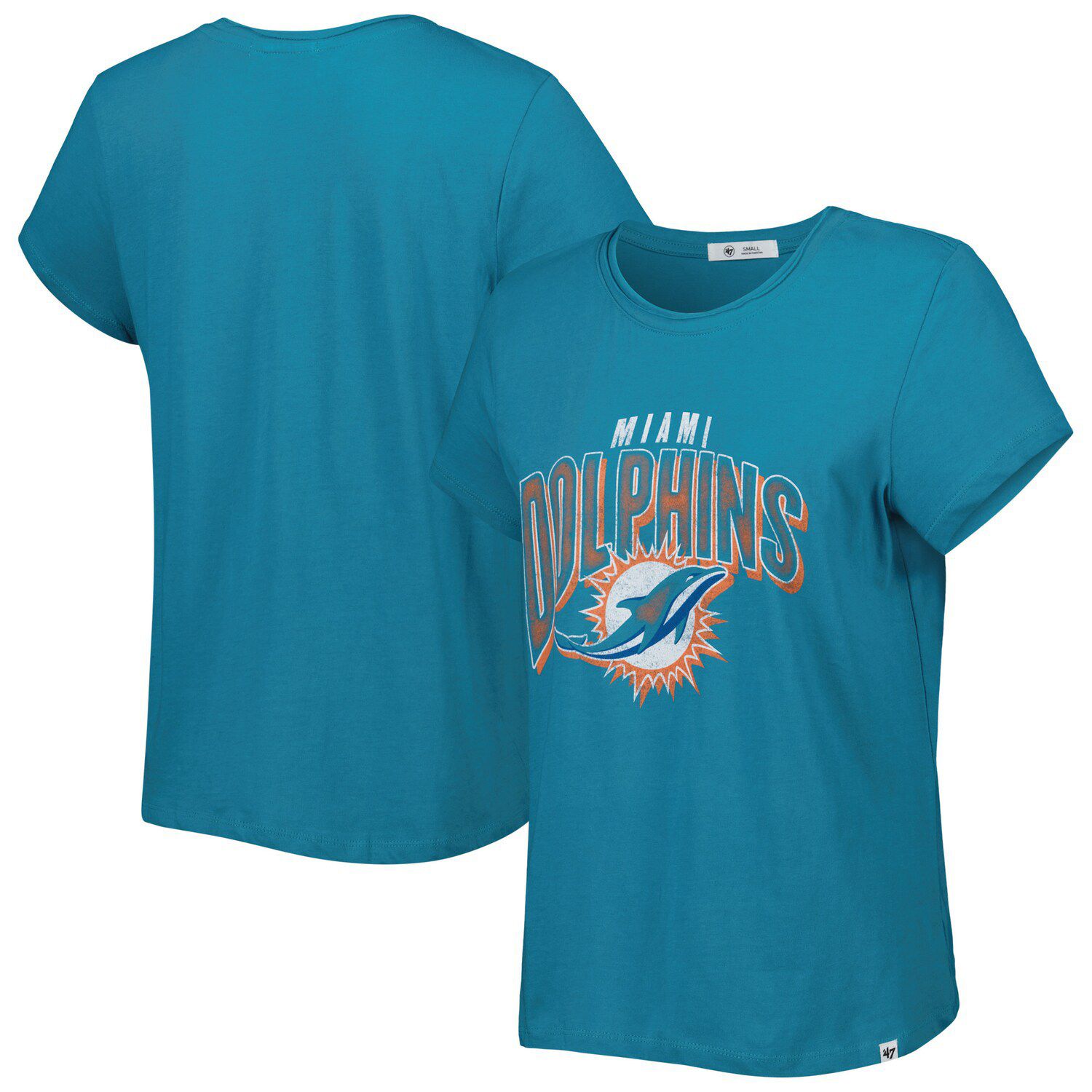 Women's Wear by Erin Andrews Heather Gray Miami Dolphins Plus Size Knotted T-Shirt Dress