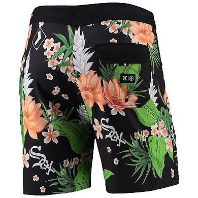 Men's Hurley x '47 Black Chicago White Sox Phantom Tailgate Swim Shorts