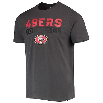 Men's '47 Charcoal San Francisco 49ers Dark Ops Super Rival T-Shirt