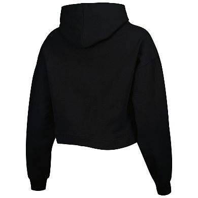 Women's Lusso Black Chicago Bulls Layla World Tour Cropped Pullover Hoodie