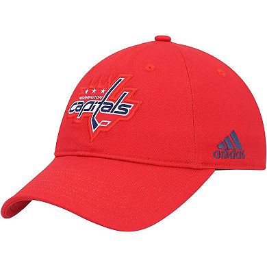 Men's adidas Red Washington Capitals Primary Logo Slouch Adjustable Hat