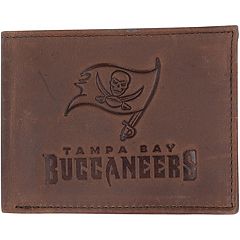 Team Sports America NFL Tampa Bay Buccaneers Black Wallet | Bi-Fold |  Officially Licensed Stamped Logo | Made of Leather | Money and Card  Organizer |