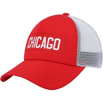 Men's adidas Red/White Chicago Blackhawks Team Plate Trucker Snapback Hat