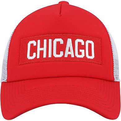Men's adidas Red/White Chicago Blackhawks Team Plate Trucker Snapback Hat