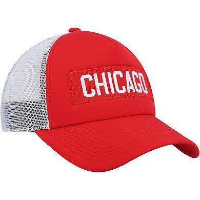 Men's adidas Red/White Chicago Blackhawks Team Plate Trucker Snapback Hat