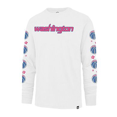 Men's '47 White Washington Wizards City Edition Downtown Franklin Long Sleeve T-Shirt