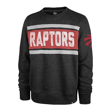 Men's '47 Heather Black Toronto Raptors Tribeca Emerson Pullover Sweatshirt