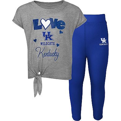 Toddler Heathered Gray/Royal Kentucky Wildcats Forever Love Team T-Shirt & Leggings Set