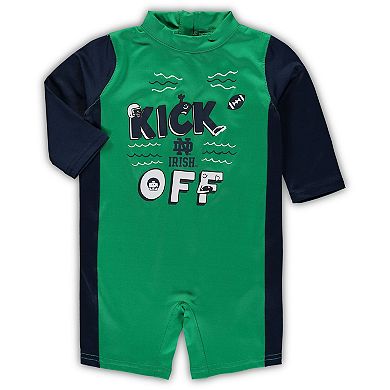 Infant Green/Navy Notre Dame Fighting Irish Wave Runner Wetsuit